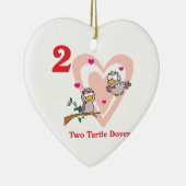 12 dagen twee tortelduiven keramisch ornament (Rechts)