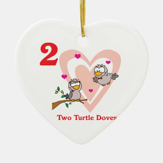 12 dagen twee tortelduiven keramisch ornament (Voorkant)