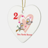 12 dagen twee tortelduiven keramisch ornament (Links)