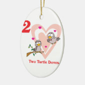 12 dagen twee tortelduiven keramisch ornament (Links)