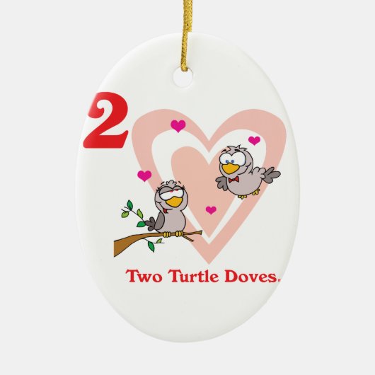 12 dagen twee tortelduiven keramisch ornament (Voorkant)