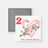 12 dagen twee tortelduiven magneet (Voorkant / Achterkant)