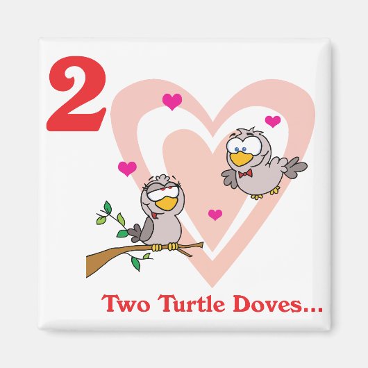 12 dagen twee tortelduiven magneet (Voorkant)