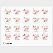 12 dagen twee tortelduiven ronde sticker (Vel)