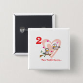 12 dagen twee tortelduiven vierkante button 5,1 cm (Voorkant /achterkant)