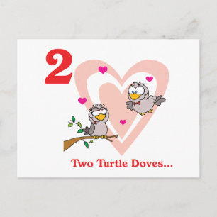 12 dagen twee turtle duiven briefkaart