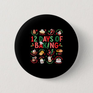 12 dagen van bakken bakker kerst koken chef bakken ronde button 5,7 cm