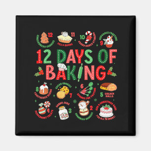 12 dagen van bakken bakker Kerstmis kok chef bakke Magneet