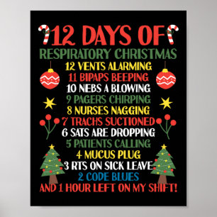 12 dagen van de respiratoire therapeut kerst grapp poster