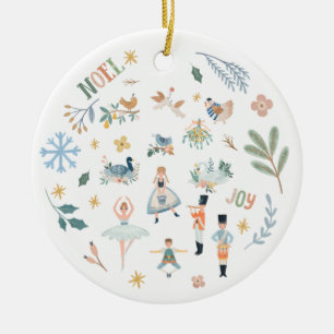 12 dagen van de traditionele kerstfeestdag keramisch ornament