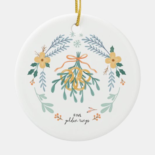 12 dagen van de traditionele kerstvakantie keramisch ornament (Voorkant)