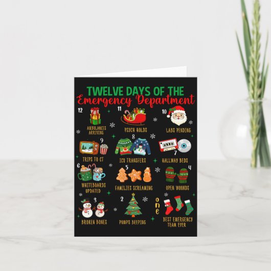 12 dagen van een SEH-verpleegkundige met kerst Kaart (Voorkant)