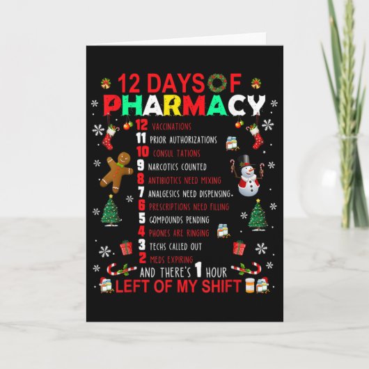 12 dagen van grappige apotheek Kerstmis apotheker Kaart (Voorkant)