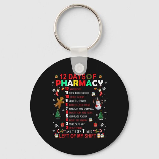12 dagen van grappige apotheek Kerstmis apotheker Sleutelhanger (Voorkant)
