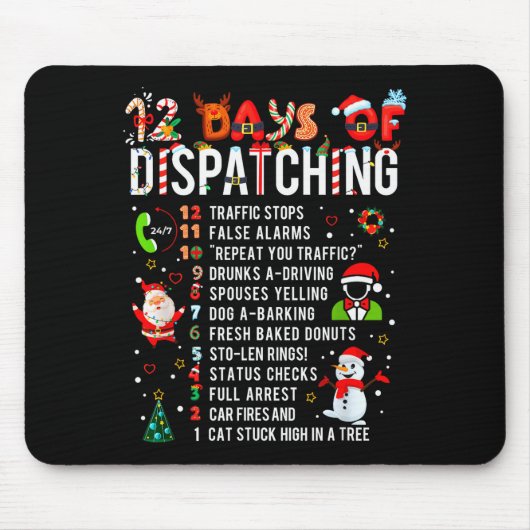 12 dagen van grappige kerstdispatcher muismat (Voorkant)