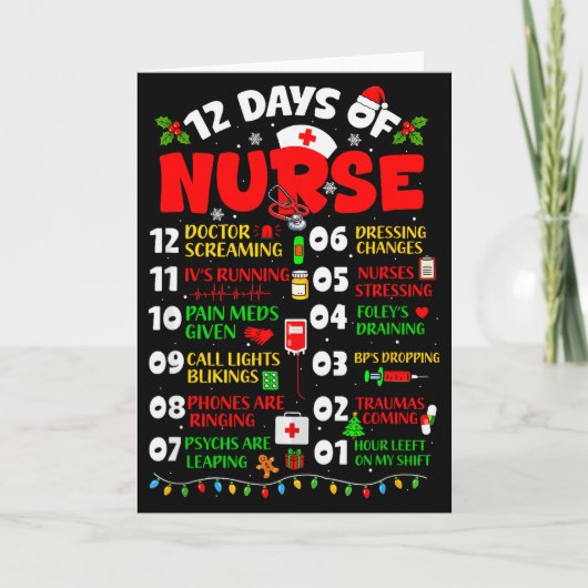 12 dagen van het dienstrooster van verpleegsters I Kaart (Voorkant)