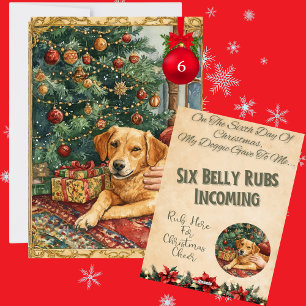 12 dagen van het hondje kerstfeest dag 6 feestdagenkaart