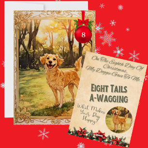 12 dagen van het hondje kerstfeest dag 8 feestdagenkaart