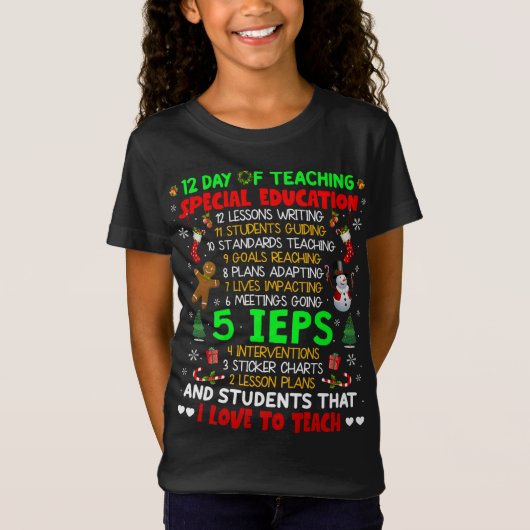 12 dagen van het onderwijs in het bijzonder t-shirt (Voorkant)