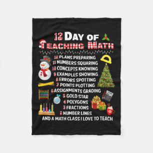 12 dagen van het onderwijzen van Wiskunde Kerst Wi Fleece Deken