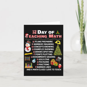 12 dagen van het onderwijzen van Wiskunde Kerst Wi Kaart