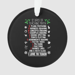 12 Dagen van het Onderwijzen van Wiskunde Leraar K Ornament