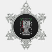 12 Dagen van het Onderwijzen van Wiskunde Leraar K Tin Sneeuwvlok Ornament (Voorkant)