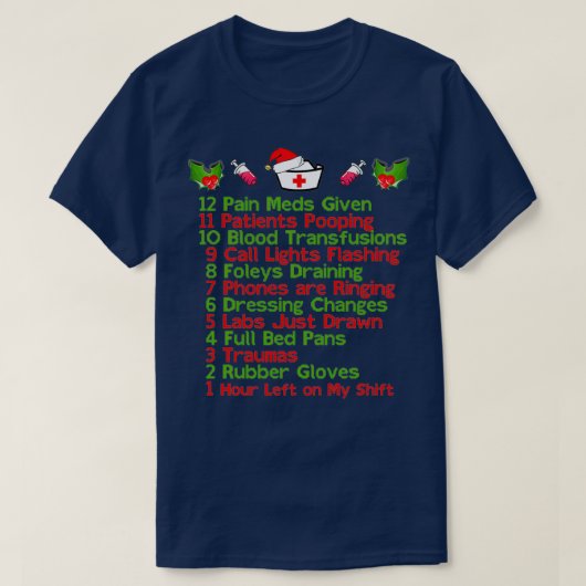 12 dagen van het verpleegkundigen van Nursemas-ker T-shirt (Design voorkant)