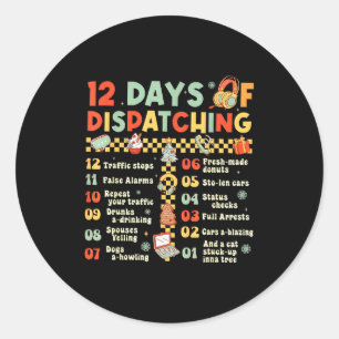 12 dagen van het versturen van grappige 911-dispat ronde sticker