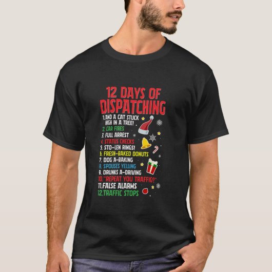 12 dagen van het verzenden van Kerstmis Pajama Dis T-shirt (Voorkant)