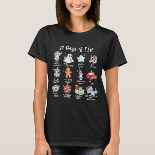 12 dagen van IIH kerstbewustzijn Pseudotumor Cer T-shirt (Voorkant)