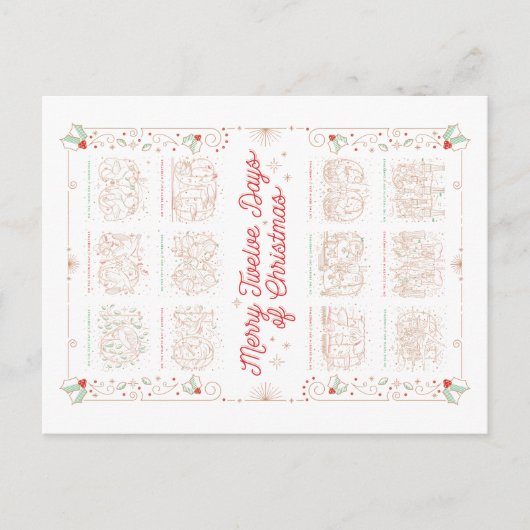 12 DAGEN VAN KERST / kerst Briefkaart (Voorkant)