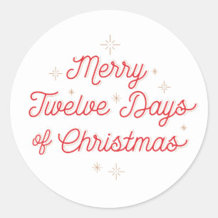 12 DAGEN VAN KERST / Kerststickers Ronde Sticker