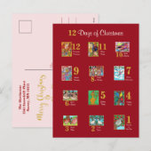 12 Dagen van Kerst Leuke Dierentypografie Custom Feestdagenkaart (Voorkant / Achterkant)