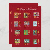 12 Dagen van Kerst Leuke Dierentypografie Custom Feestdagenkaart (Voorkant / Achterkant)