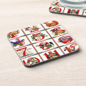 12 dagen van Kerst Quilt Print Cadeaus Bier Onderzetter (Linkerzijde)