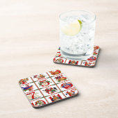 12 dagen van Kerst Quilt Print Cadeaus Bier Onderzetter (Rechterzijde)
