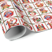 12 dagen van Kerst Quilt Print Cadeaus Cadeaupapier (Rol Hoek)
