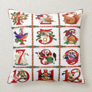 12 dagen van Kerst Quilt Print Cadeaus Kussen