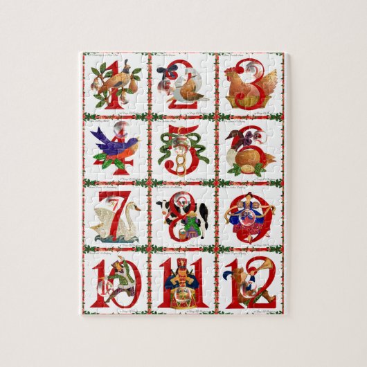 12 dagen van Kerst Quilt Print Cadeaus Legpuzzel (Verticaal)