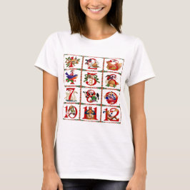 12 dagen van Kerst Quilt Print Cadeaus T-shirt