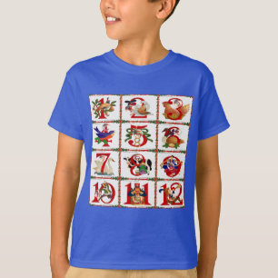12 dagen van Kerst Quilt Print Cadeaus T-shirt