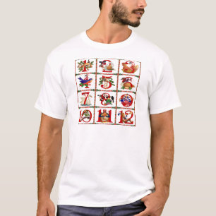 12 dagen van Kerst Quilt Print Cadeaus T-shirt