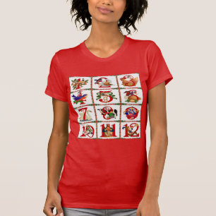 12 dagen van Kerst Quilt Print Cadeaus T-shirt