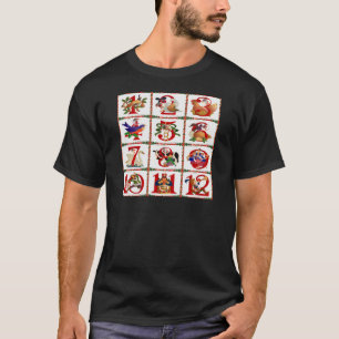 12 dagen van Kerst Quilt Print Cadeaus T-shirt