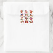 12 dagen van Kerst Quilt Print Cadeaus Vierkante Sticker (Tas)