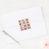 12 dagen van Kerst Quilt Print Cadeaus Vierkante Sticker (Envelop)