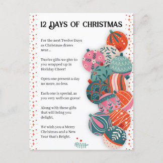 12 dagen van kerstbrief feestdagenkaart