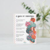 12 dagen van kerstbrief feestdagenkaart (Staand voorkant)