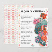 12 dagen van kerstbrief feestdagenkaart (Voorkant / Achterkant)